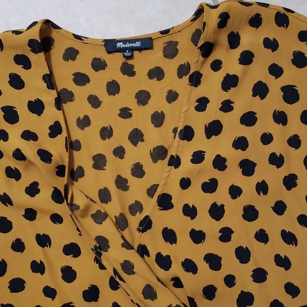 Madewell Sash Tie Cheetah Top- S - Picture 3 of 5